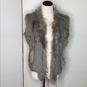 Love Token Fur Vest in Gray Size M